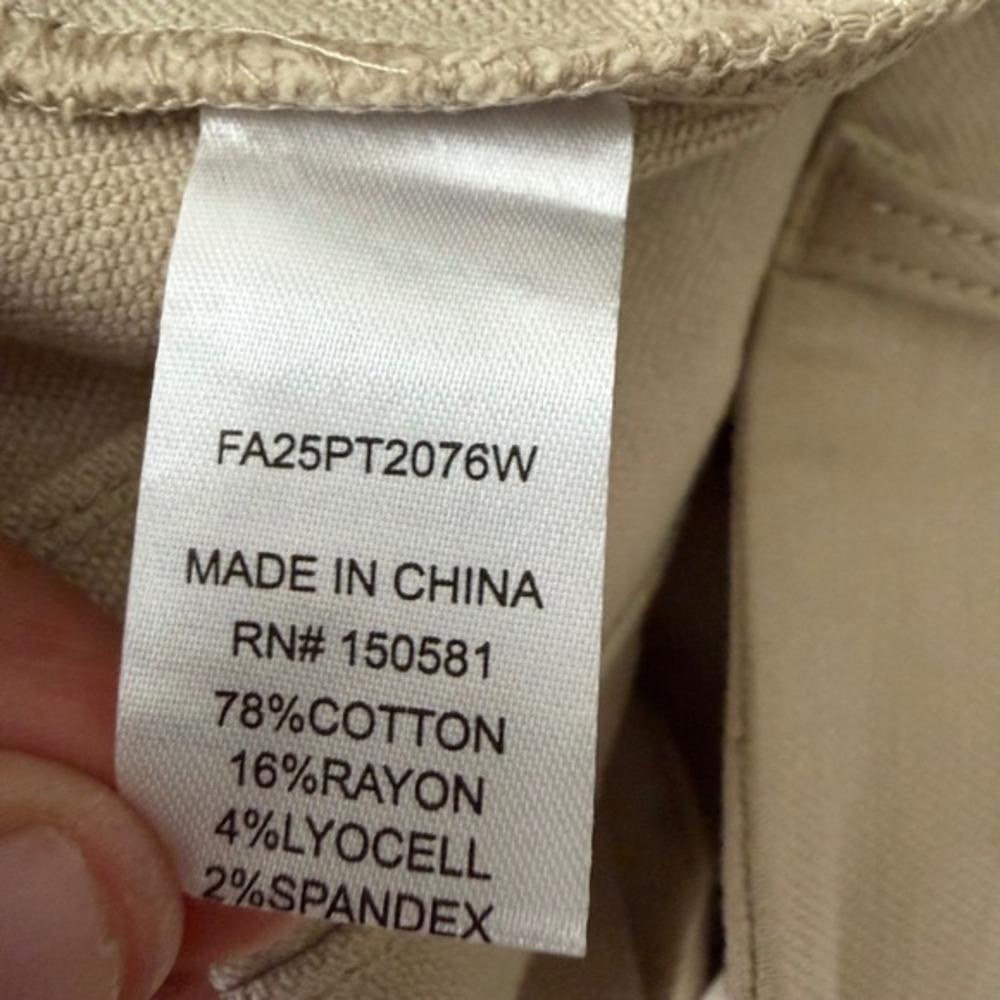 Flag & Anthem High Rise Crop Pants Womens 14/32 Tan Khaki‎ NWT - Picture 5 of 10
